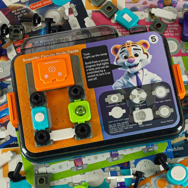 Навчальний набір KIK Маленький електрик 45 елементів + 12 карток KX2916 (5903039769380) - зображення 18