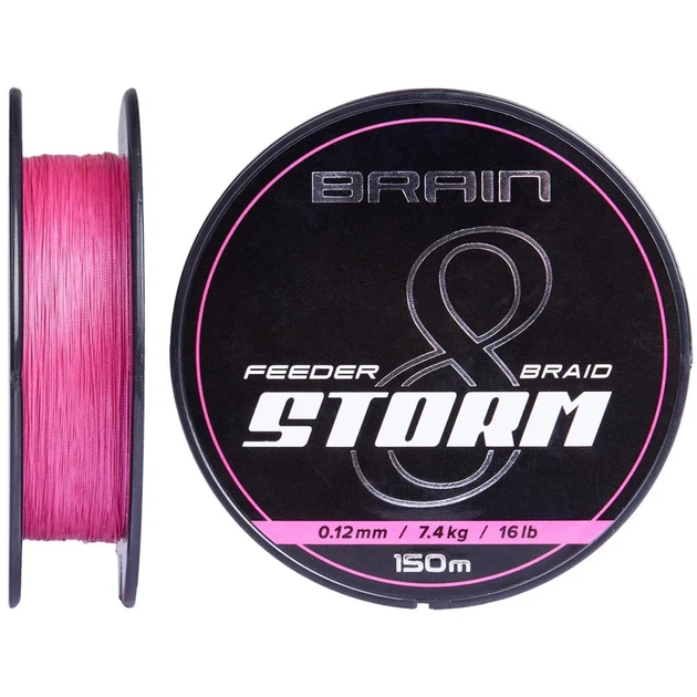 Шнур Brain Storm 8X (pink) 150m 0.10mm 13lb/5.9kg - Фото 1 Шнур Brain Storm 8X (pink) 150m 0.10mm 13lb/5.9kg - изображение 1