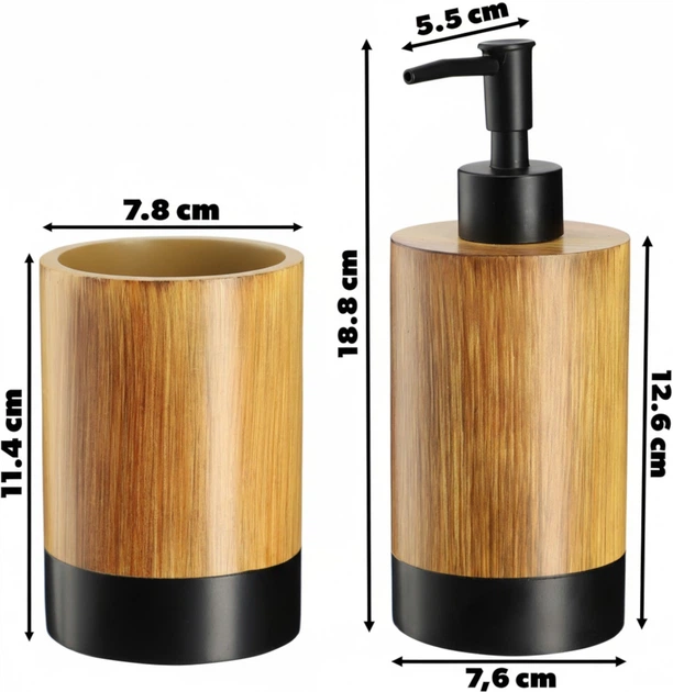 Zestaw akcesoriów łazienkowych Kadax Laon Brązowy (K7949) - obraz 2