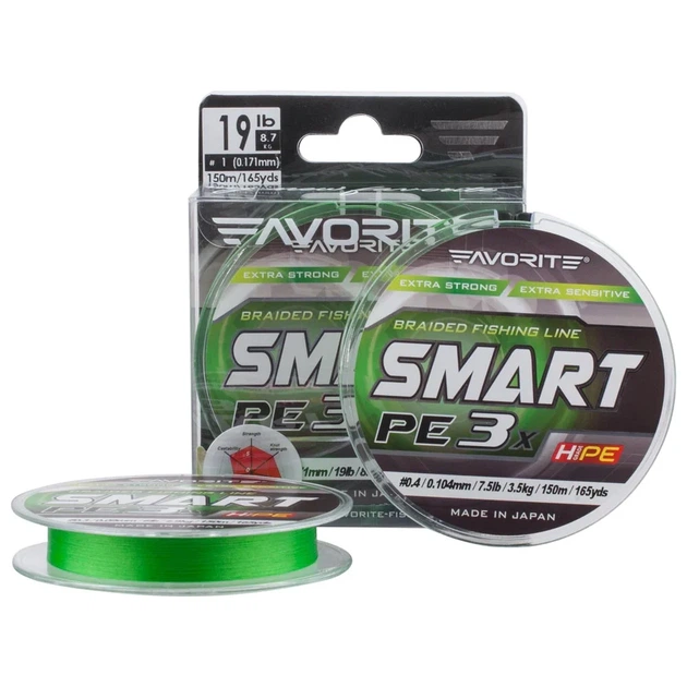 Шнур Favorite Smart PE 3x 150м (l.green) #0.25/0.085mm 5lb/2.2kg - Фото 2 Шнур Favorite Smart PE 3x 150м (l.green) #0.25/0.085mm 5lb/2.2kg - изображение 2
