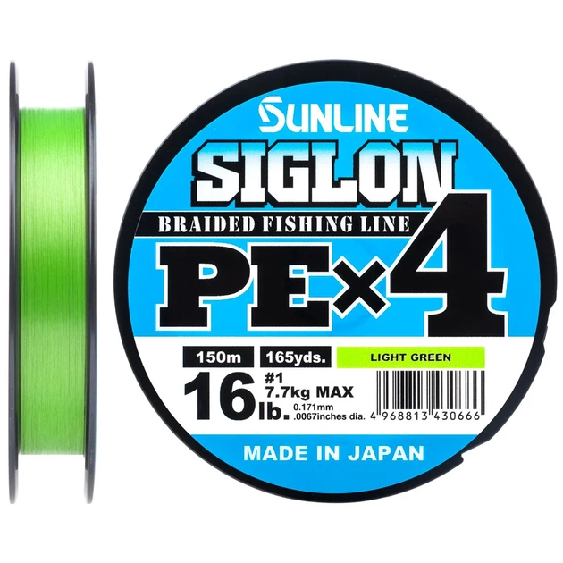 Шнур Sunline Siglon PE х4 150m (салат.) #0.2/0.076mm 3lb/1.6kg - Фото 1 Шнур Sunline Siglon PE х4 150m (салат.) #0.2/0.076mm 3lb/1.6kg - зображення 1