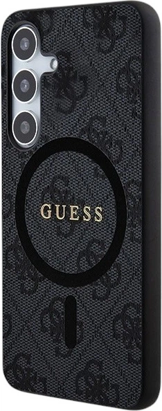 Etui plecki Guess 4G Collection Leather Metal Logo MagSafe do Samsung Galaxy S24 Black (GUHMS24SG4GFRK) - obraz 2