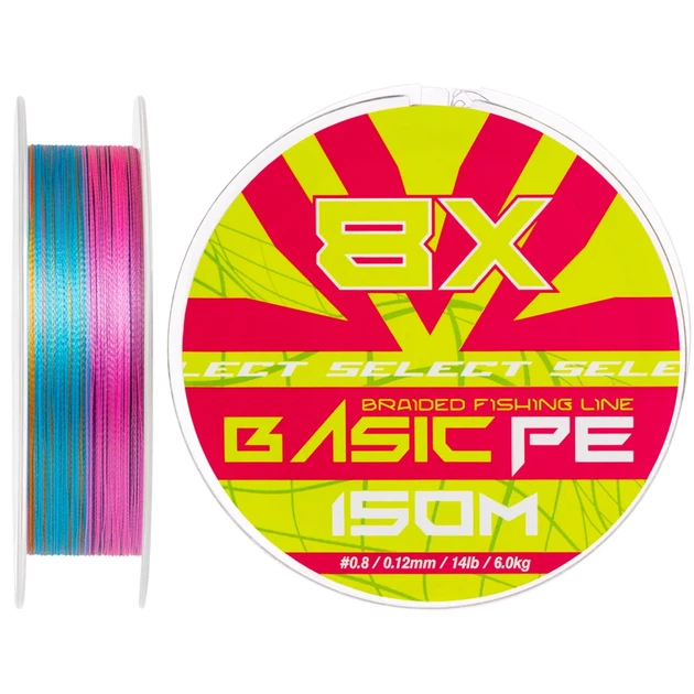 Шнур Select Basic PE 8X Multicolor 150m #0.8/0.12mm 14lb/6kg - Фото 1 Шнур Select Basic PE 8X Multicolor 150m #0.8/0.12mm 14lb/6kg - изображение 1