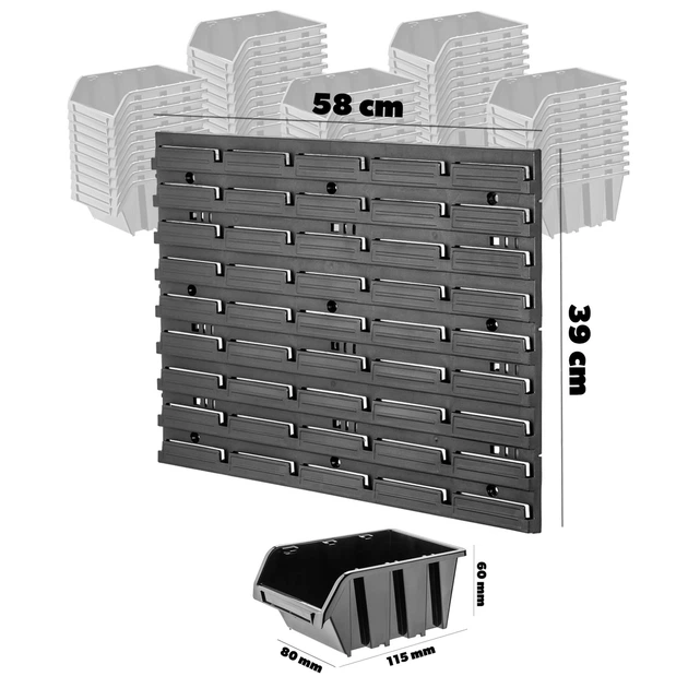 Tablica warsztatowa Kadax Lokke K7700 58 x 39 cm 35 elementów Czarna (5903699468524) - obraz 4