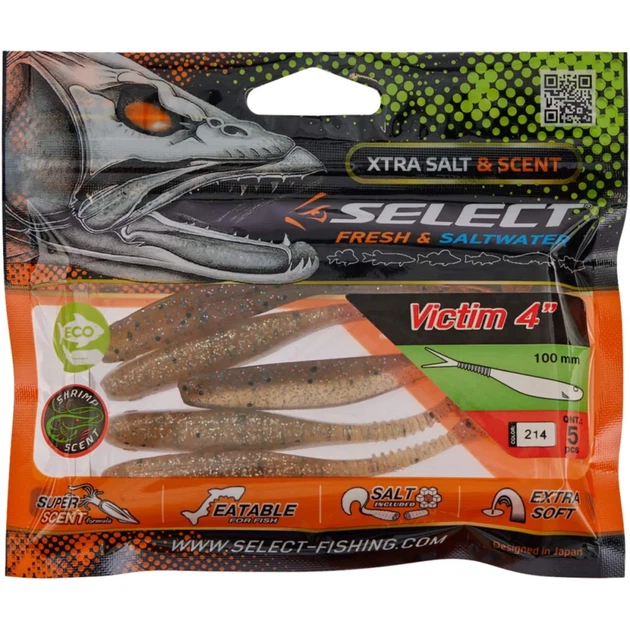 Силікон Select Victim V-Tail 4" #214 (5 шт/уп) - зображення 2