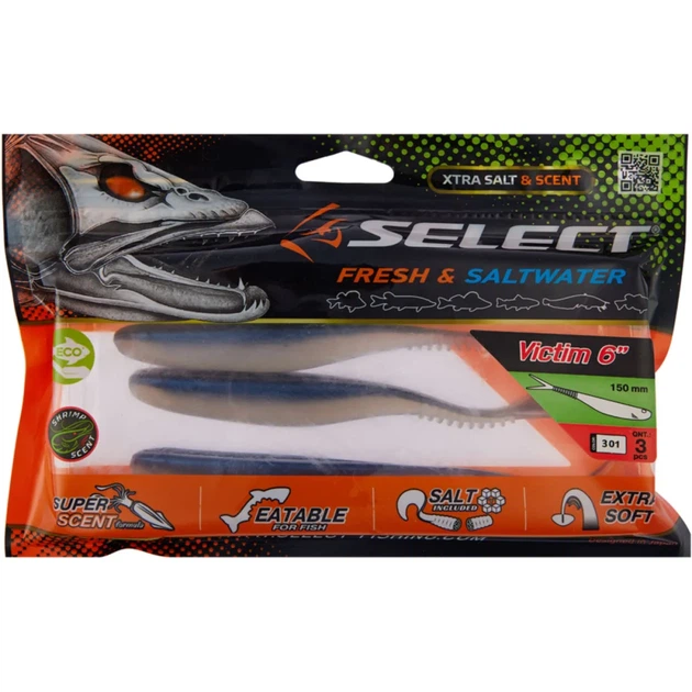Силикон Select Victim V-Tail 6" #301 (3 шт/уп) - изображение 2