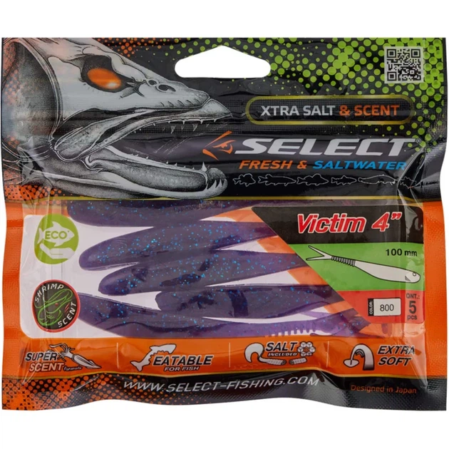 Силикон Select Victim V-Tail 4" #800 (5 шт/уп) - изображение 2