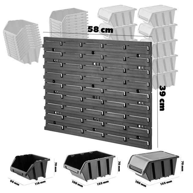 Tablica warsztatowa Kadax Lokke K7703 58 x 39 cm 25 elementów Czarna (5903699468555) - obraz 4