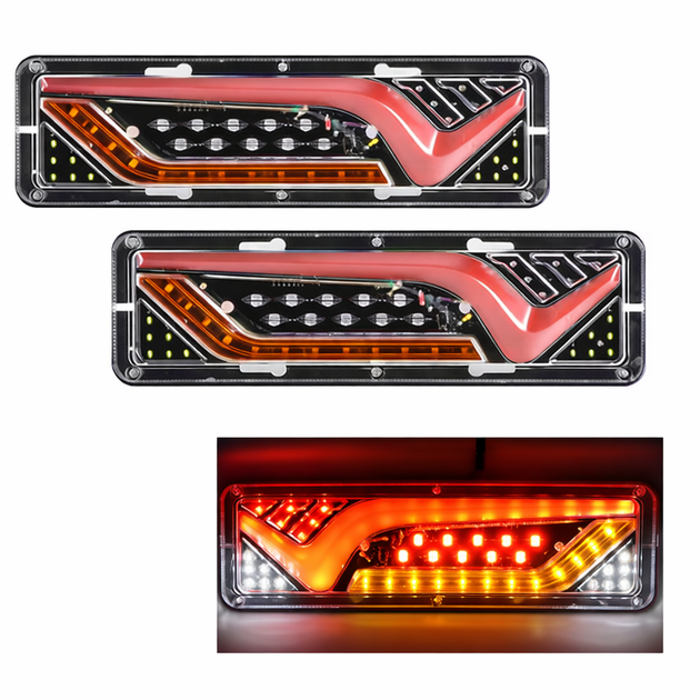 Светодиодный задний LED фонарь 12V 30×9 см (стоп, габарит, поворотник, задний ход) комплект 2 шт - изображение 4
