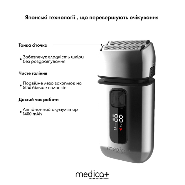 Стальной бритвенный станок Medica+ Steel 1400 с японской технологией - изображение 3