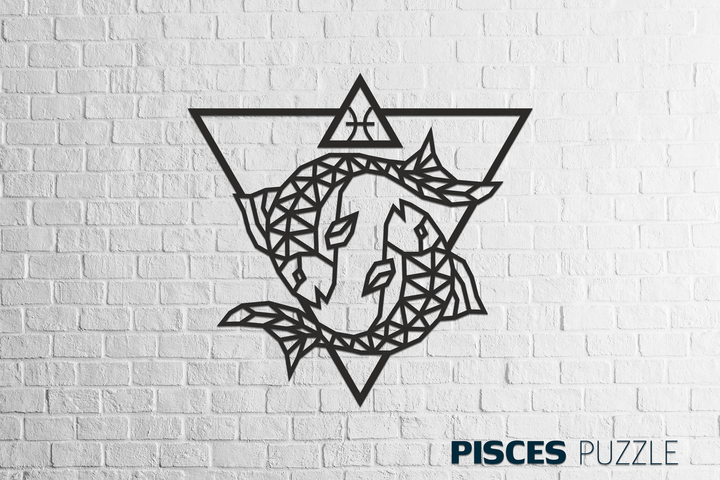 Панно інтер'єрне дерев'яне на стіну ZODIAC SIGNS: PISCES 74,3x72x0,7см. 309ел. Знаки зодіаку: Риби - зображення 2