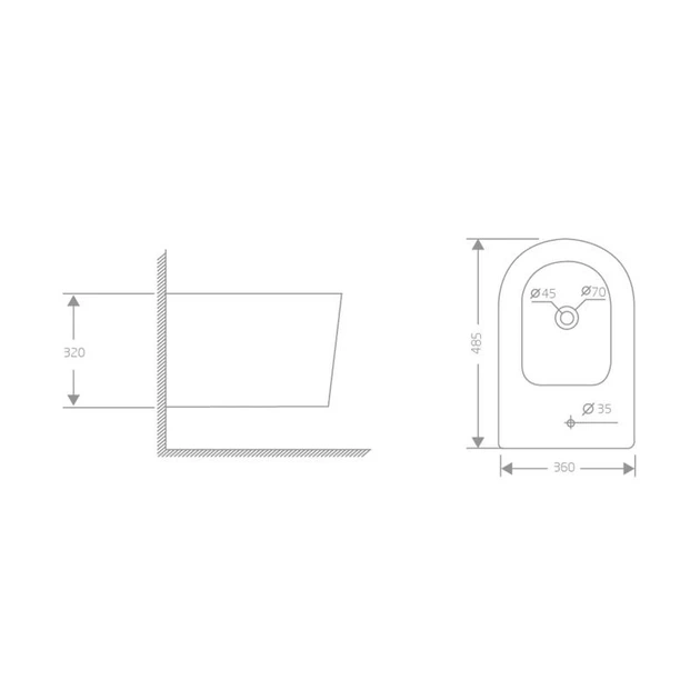 Биде подвесное Qtap Swan 485х360х320 мм, White QT16555379W - изображение 2