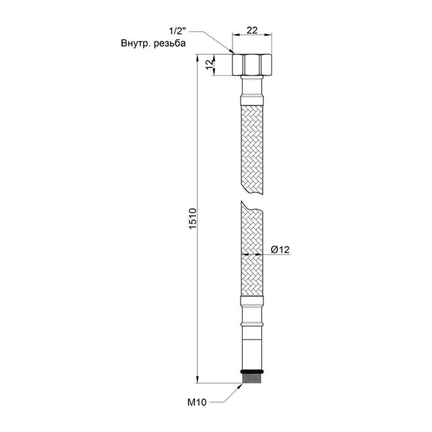 Гнучка підводка для води Thermo Alliance Standart М10 150 см (пара) SD396W150 - зображення 2