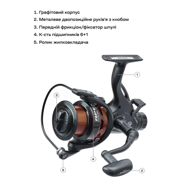 Катушка Brain Apex Double Baitrunner 3000 6+1BB - изображение 6