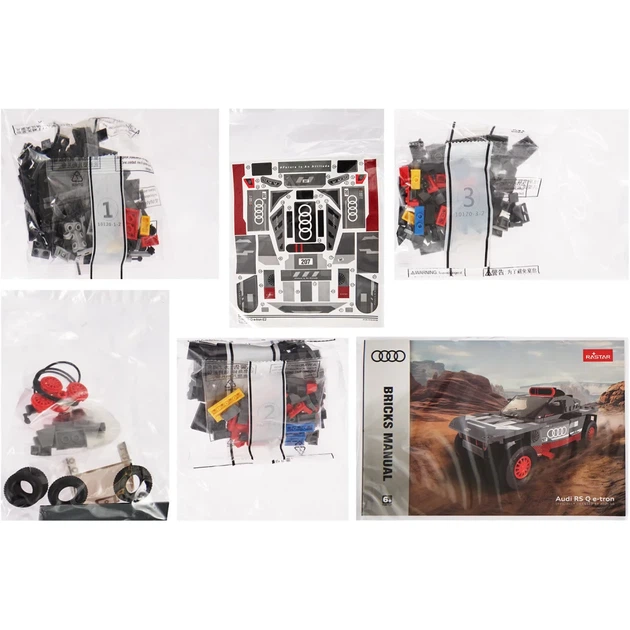 Машинка-конструктор Rastar Bricks Audi RS Q e-tron 1:30 Сірий - Фото 6 Машинка-конструктор Rastar Bricks Audi RS Q e-tron 1:30 Сірий - зображення 6