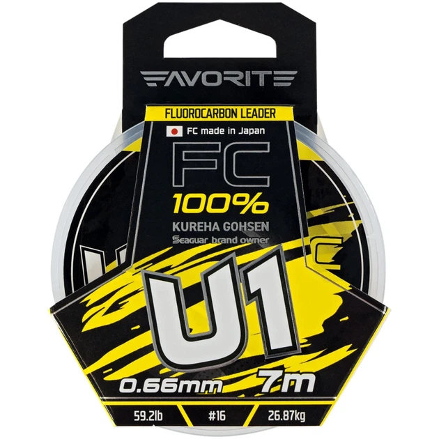 Флюорокарбон Favorite U1 FC 7m #16/0.66mm 59.2lb/26.87kg - изображение 2