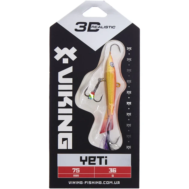 Балансир Viking Fishing Yeti Ice Jig 75mm 36.0g #8 Candle Flame - зображення 2