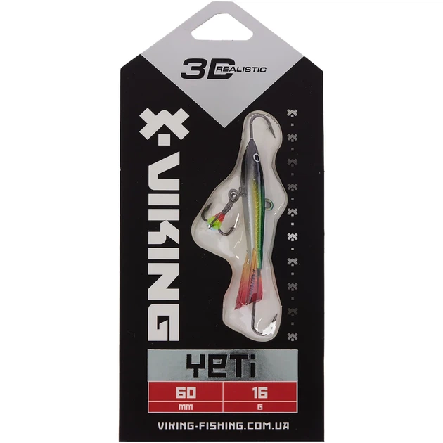 Балансир Viking Fishing Yeti Ice Jig 60mm 16.0g #2 Green Glam - зображення 2