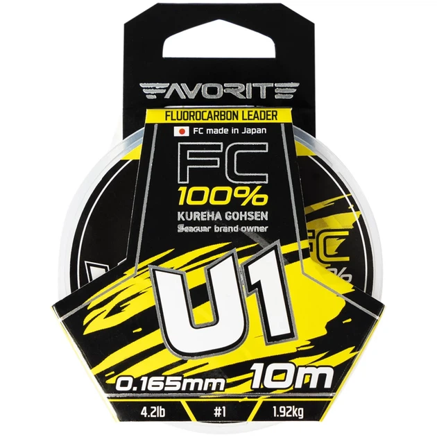 Флюорокарбон Favorite U1 FC 10m #1.0/0.165mm 4.2lb/1.92kg - Фото 2 Флюорокарбон Favorite U1 FC 10m #1.0/0.165mm 4.2lb/1.92kg - изображение 2