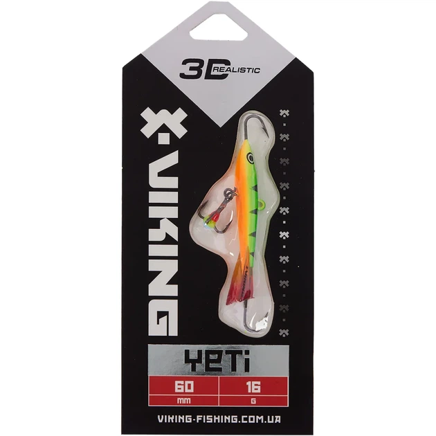 Балансир Viking Fishing Yeti Ice Jig 60mm 16.0g #4 Fire Perch - изображение 2