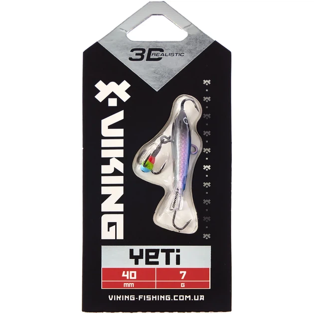 Балансир Viking Fishing Yeti Ice Jig 40mm 7.0g #1 Blue Glam - изображение 2
