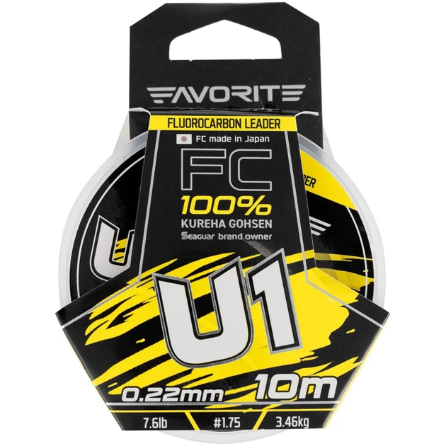 Флюорокарбон Favorite U1 FC 10m #1.75/0.22mm 7.6lb/3.46kg - изображение 2