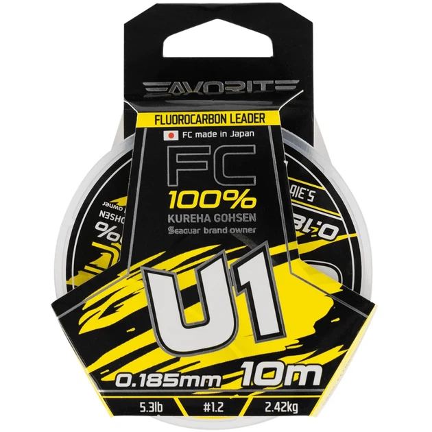 Флюорокарбон Favorite U1 FC 10m #1.2/0.185mm 5.3lb/2.42kg - изображение 2