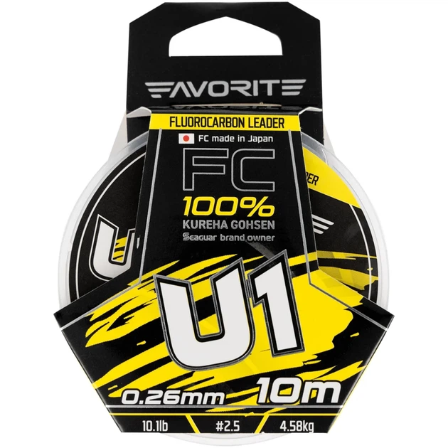 Флюорокарбон Favorite U1 FC 10m #2.5/0.26mm 10.1lb/4.58kg - изображение 2