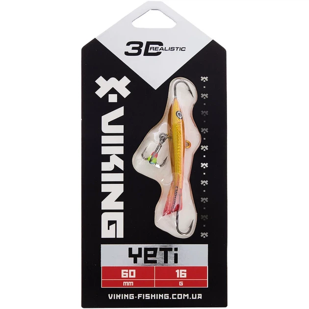 Балансир Viking Fishing Yeti Ice Jig 60mm 16.0g #8 Candle Flame - зображення 2