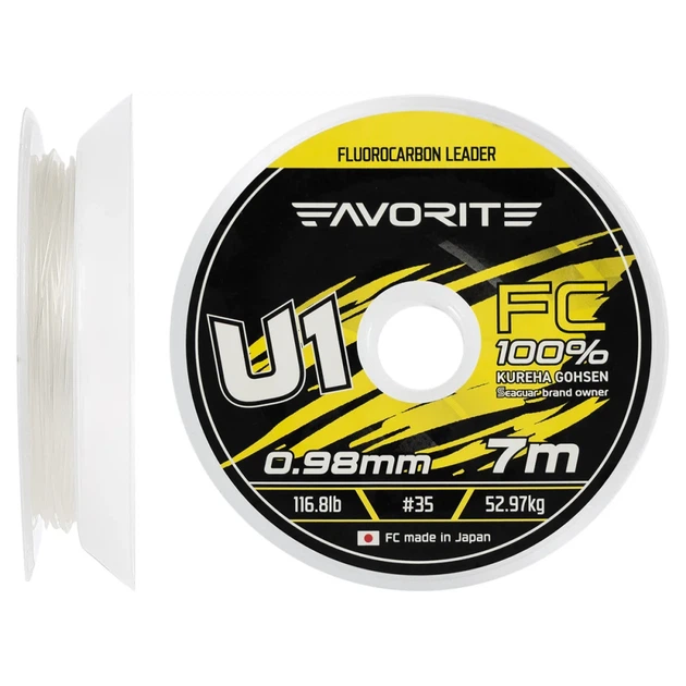 Флюорокарбон Favorite U1 FC 7m #35/0.98mm 116.8lb/52.97kg - Фото 1 Флюорокарбон Favorite U1 FC 7m #35/0.98mm 116.8lb/52.97kg - зображення 1
