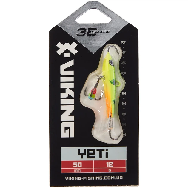 Балансир Viking Fishing Yeti Ice Jig 50mm 12.0g #5 Acid - изображение 2