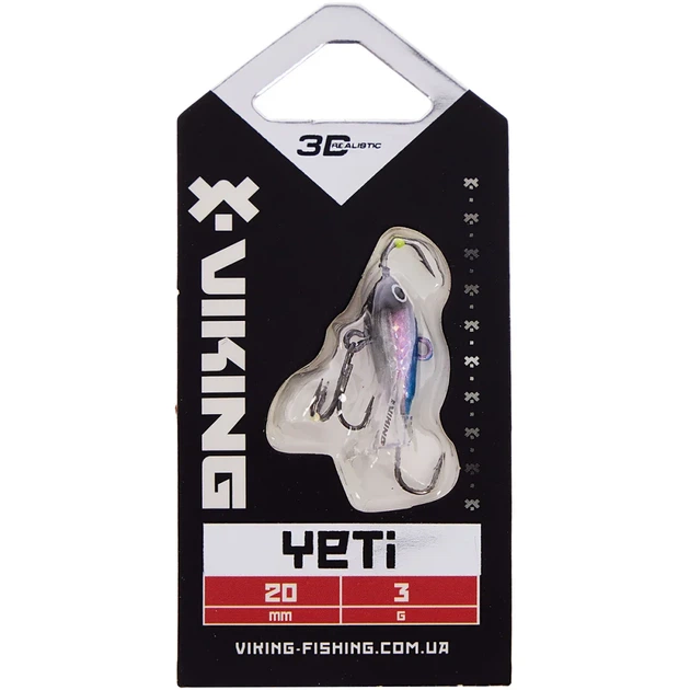 Балансир Viking Fishing Yeti Ice Jig 20mm 3.0g #1 Blue Glam - изображение 2