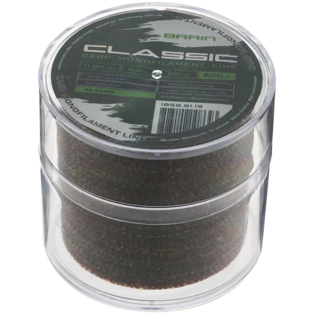 Леска Brain Classic Carp Line 3D (camo) 600m 0.30mm 20lb 8.8kg - изображение 2
