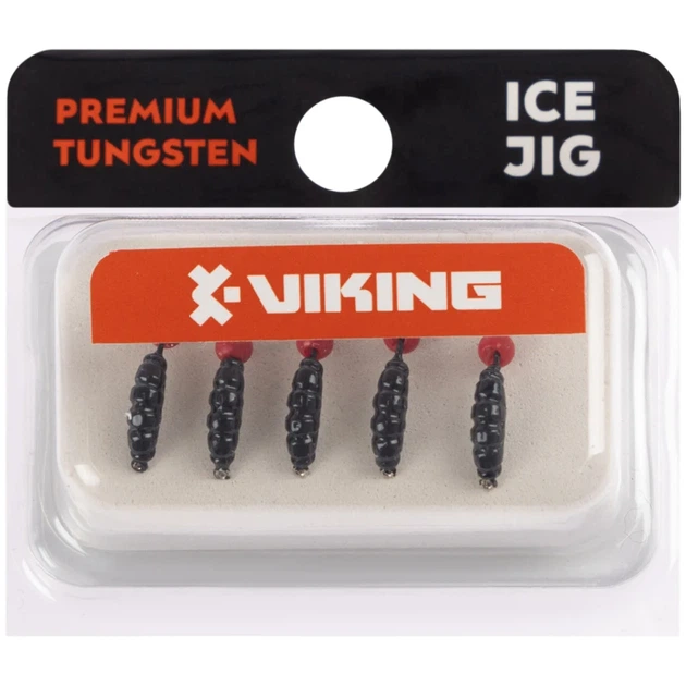 Мормышка вольфрамовая Viking Fishing Shrimp+bead 0.64g 8mm Black+R (5шт) - изображение 2