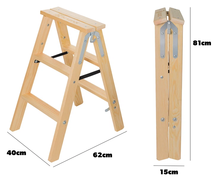 Drabina drewniana Kadax Opawa 3 stopnie PST3 (5903699491171) - obraz 9