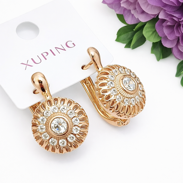 Сережки Xuping Jewelry довжина 2см ширина 1.5см медичне золото позолота 18К с1496 - Фото 1 Сережки Xuping Jewelry довжина 2см ширина 1.5см медичне золото позолота 18К с1496 - зображення 1