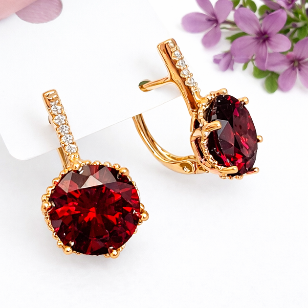 Сережки Xuping Jewelry довжина 1.9см ширина 1см медичне золото позолота 18К цирконій с1330 - Фото 1 Сережки Xuping Jewelry довжина 1.9см ширина 1см медичне золото позолота 18К цирконій с1330 - зображення 1
