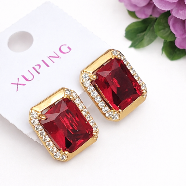 Серьги Xuping Jewelry длина 1.4см ширина 1.1см медицинское золото позолота 18К с1477 - Фото 1 Серьги Xuping Jewelry длина 1.4см ширина 1.1см медицинское золото позолота 18К с1477 - изображение 1