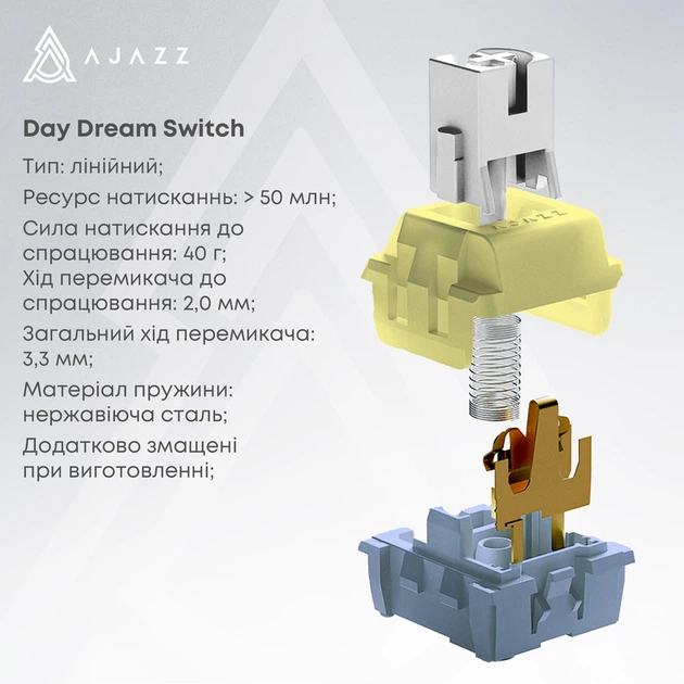 Дротова механічна клавіатура Ajazz AK650 Day Dream switches Gradient Black Grey (AK650-DD-BG) - изображение 8