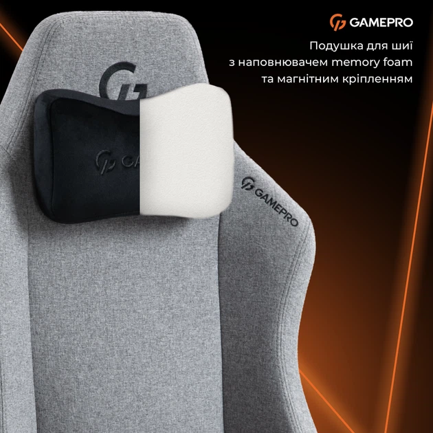 Крісло ігрове GamePro GC775G Fabric Gray - изображение 13