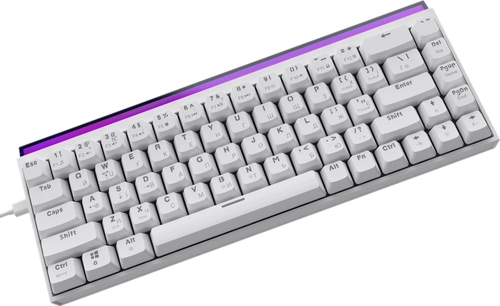 Дротова механічна клавіатура Ajazz NK68 Red switches White (NK68-R-W) - Фото 5 Дротова механічна клавіатура Ajazz NK68 Red switches White (NK68-R-W) - изображение 5
