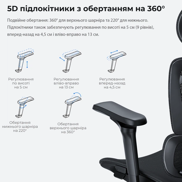 Крісло ігрове Anda Seat X-Air Pro Size XL Mesh Space Black - изображение 14