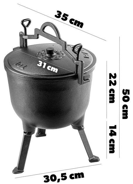 Kociołek żeliwny Kadax Hagen myśliwski 10 L (5903699477687) - obraz 5