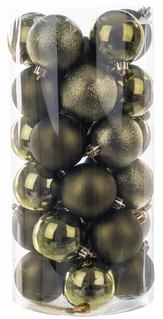 Набір ялинкових прикрас Kadax Pons 6 см 30 шт Оливковий K11238 (5906638309292) - зображення 2