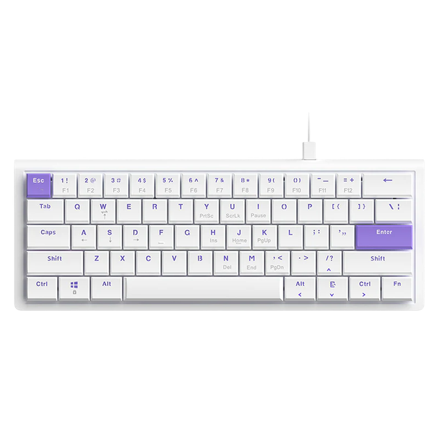 Клавіатура Ajazz NKL61 Wired Red Switch White Purple – фото