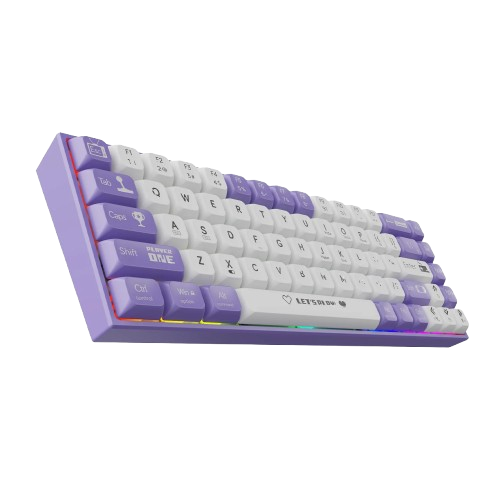 Клавіатура Ajazz AK680 Wired Red Switch White Purple - изображение 3