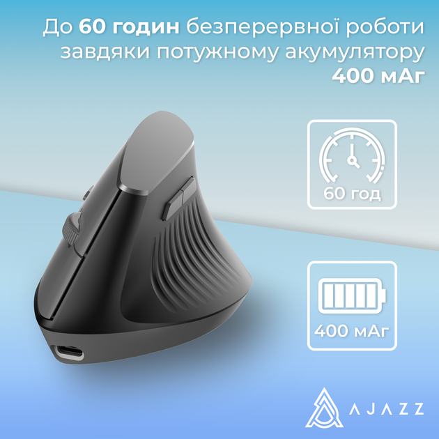 Миша Ajazz i300 Wireless/Bluetooth Black (i300-B) - зображення 9