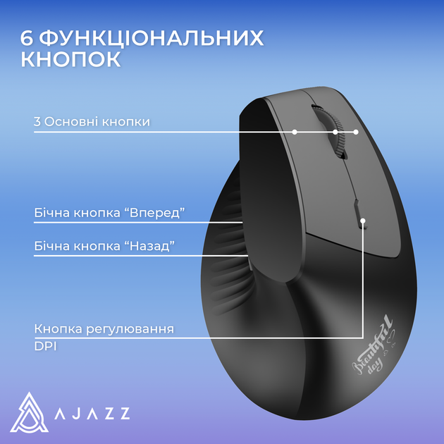 Миша Ajazz i300 Wireless/Bluetooth Black (i300-B) - зображення 13