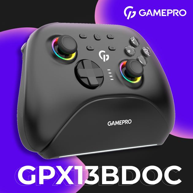 Бездротовий геймпад GamePro із зарядною станцією GPX13BDOC Black - Фото 6 Бездротовий геймпад GamePro із зарядною станцією GPX13BDOC Black - зображення 6