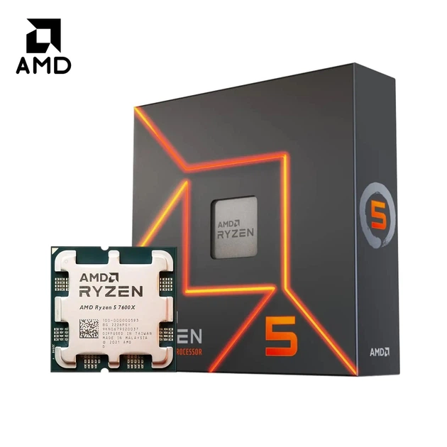 CPU AMD Ryzen 5 7600X AM5 Процессор AMD Ryzen 5 7600X (4.7 - 5.3 GHz), 6 ЯДЕР, 32MБ КЭШ, AM5